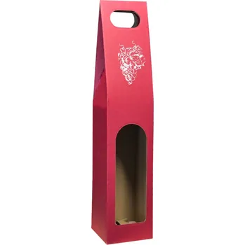 Láhev Karton na 1 láhev, červený, s potiskem