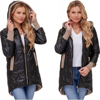 Dámský kabát Soprato dámský kabát vícebarevný klasický s kapucí přechodný 3XL