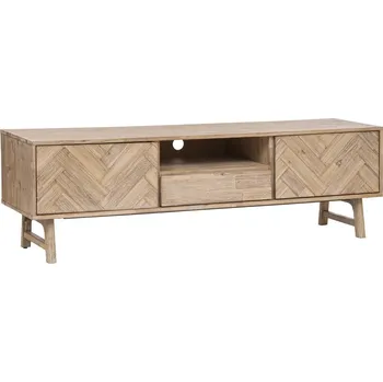 Televizní stolek Rustikální dřevěný TV stolek Aeris Atmosphera 180 cm s rybí kostí do obýváku