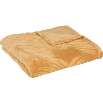 deka Flísová deka Zoa hřejivá a měkká na pohovku do obýváku žlutá 150x125 cm