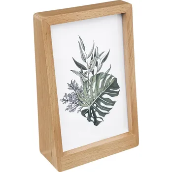 Rám na obraz Dřevěný fotorámeček 10x15 stojací Eris Atmosphera přírodní skandinávský boho