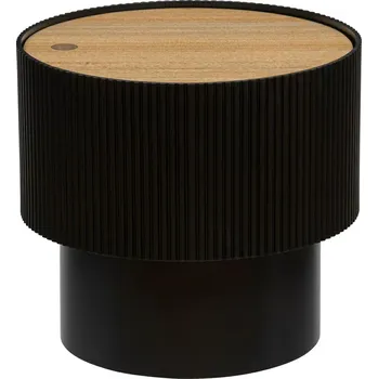 Konferenční stolek Konferenční stolek Enola S kulatý černý s výklopnou deskou a úložným prostorem moderní do obýváku