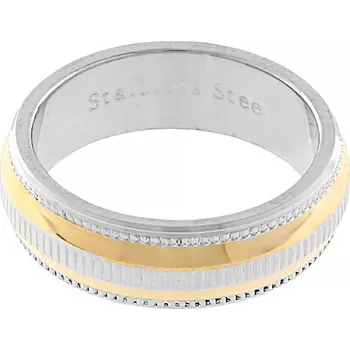 Souprava šperků Nerezový snubní prsten 5238 (velikost 55) - stříbrnozlaté barvy