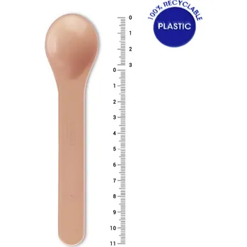 Příbor Lžičky na zmrzlinu PANCO plast PS béžová 15cm 100 ks/bal