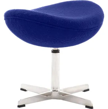 Podložka pod nohu Moderní modrá čalouněná podnožka Egg inspirovaná do obývacího pokoje D2.DESIGN