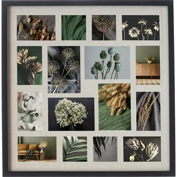 Rám na obraz Rámeček na fotografie multirám 16 fotek Atmosphera Tony černý moderní na zeď 63x63