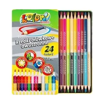 Set školních potřeb Kredki Premium Kolori dwustronne 24 kolory PENMATE