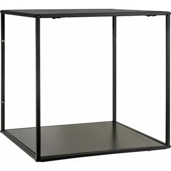 police Nástěnná police Vita černá industriální na knihy a dekorace do obýváku Intesi 36x36 cm