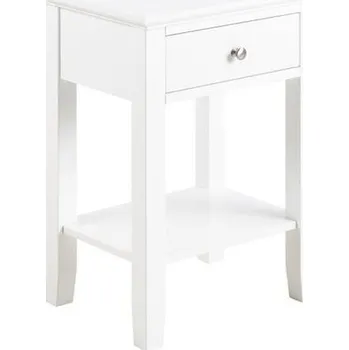 Noční stolek Bílý noční stolek se zásuvkou 45 cm moderní Linnea Actona elegantní do ložnice