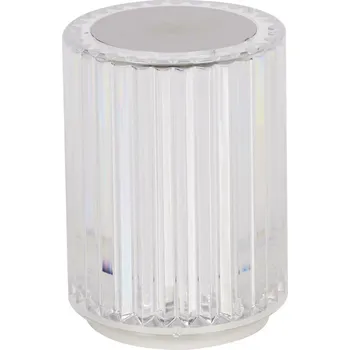 Lampička LED noční lampička křišťálová Intesi moderní bílá přenosná do ložnice a obývacího pokoje