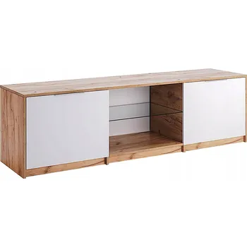 Televizní stolek TV stolek 180 cm Tissa dub craft a bílý lesk skandinávský do obýváku Intesi
