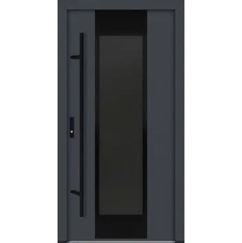 Vchodové dveře Hahn-Türke Vchodové dveře AC68 - M28, reflexní šedé sklo Barva: Antracit, Směr otevírání: Pravé, Ven, Celkové rozměry: 1000x2100mm