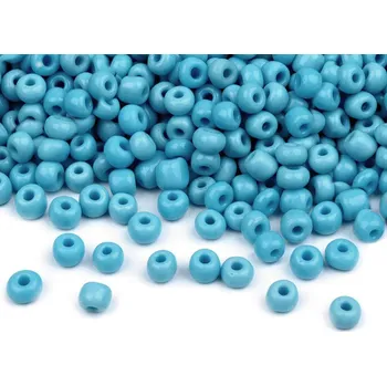 Dětské navlékací korálky Rokajl 6/0 - 4 mm neprůhledný, malé, 43B modrá chrpová