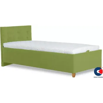 Postel Postel ALMA s lamelovým roštem 2, 200x80, zelená (č.29/nohy buk)