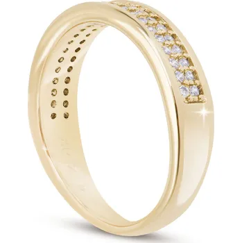 Prsten biju Pozlacený dámský prsten 14k se zirkony 4000454 Velikost prstenu - obvod: 52 mm