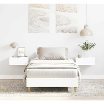 Postel vidaXL Rám postele bez matrace bílý 100x200 cm Dřevěné konstrukce