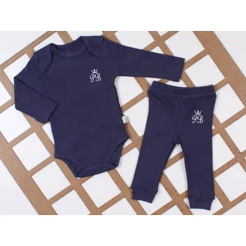 Kojenecký overall 2dílný set body a tepláčky PB, tmavě modrý 62