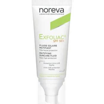 Opalování Noreva Exfoliac Mattifying Suncare Fluid SPF 50+ ochranný matující fluid na obličej SPF 50+ 40 ml
