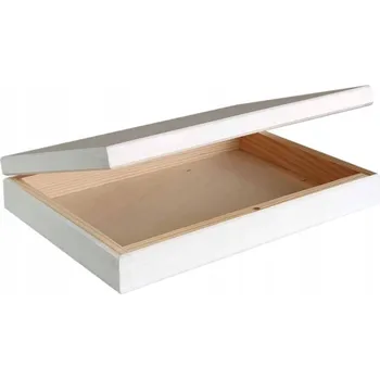Obraz Dřevěná Krabička s magnetem 20x14 cm - bílá