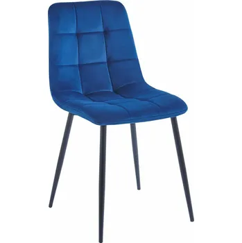 Jídelní židle Jídelní židle Caro Velvet modrá čalouněná moderní sametová na černých nohách