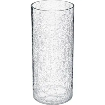 Váza Skleněná váza Craquele Atmosphera 30 cm průhledná moderní na květiny do obýváku