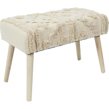 Pohovka Čalouněná lavice boho Bali Intesi krémová dřevěná do předsíně a ložnice 60 cm