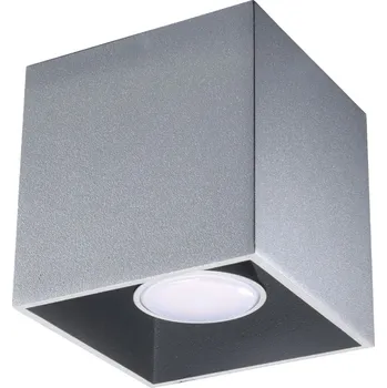 Šedý čtvercový stropní svítidlo QUAD Sollux moderní kovové do obýváku, ložnice a kuchyně