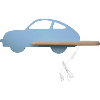 Nástěnné svítidlo Dětské nástěnné LED svítidlo Car 5W modré klasické dřevěné do dětského pokoje