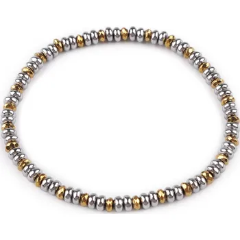 Náramek Náramek pružný hematitový, barva 1 platina zlatá