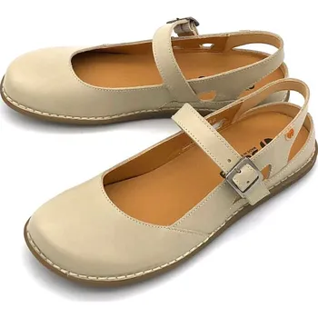 Dámské baleríny Dámské kožené baleríny 8148 Jungla smetanová Barva: smetana, Velikost: 42