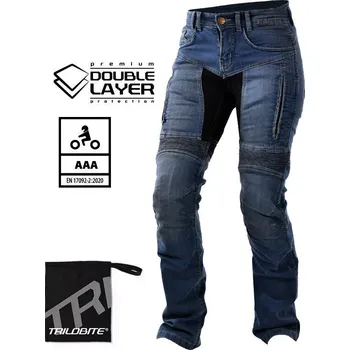 Moto kalhoty Trilobite Parado doublelayer AAA regular fit ladies jeans long blue level 2 vel. 32