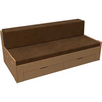 Postel Dřevená rozkládací postel Oto buk s roštem a úložným prostorem - Hnědá, Nízké, Molitanová rozkládací 16 cm Standard