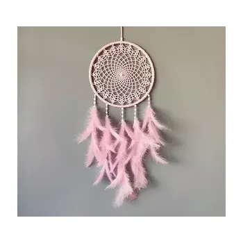 Lapač snů Lapač zlých snů růžový 24 x 65 cm č.1