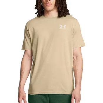 Pánské termoprádlo tričko Under Armour Sportstyle Left Chest - City Khaki/White XXXL