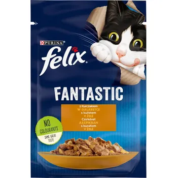 Krmivo pro kočku Výhodné balení: 52ks-52x85g kuřecí Felix Fantastic Pouches vlhké krmivo pro kočky