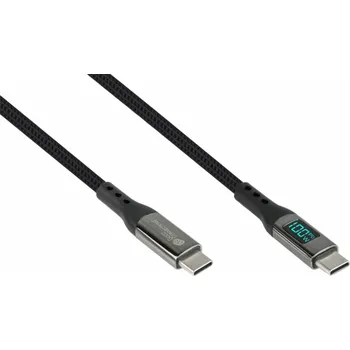 Datový kabel Dobré připojení USB 2.0 nabíjecí a datový kabel (100W) s digitálním displejem, USB-C konektor > USB-C konektor