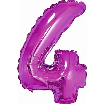 Balónek Fóliový balónek Číslice 4 růžová 35 cm GoDan 3549