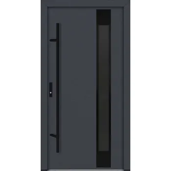 Vchodové dveře Hahn-Türke Vchodové dveře AC68 - M24, grafitové šedé sklo Barva: Bílá, Směr otevírání: Levé, Ven, Celkové rozměry: 1000x2100mm