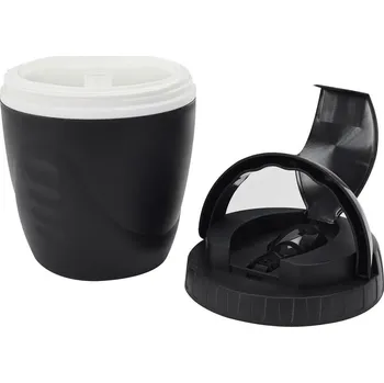 Dóza na potraviny Lunchbox Travel Intesi kulatý černý těsný box na oběd s lžící do práce i školy