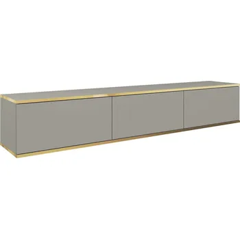 Televizní stolek Závěsná TV skříňka Hollar 175 cm šedá moderní do obýváku s policemi Intesi