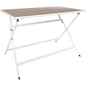 Jídelní stůl Zahradní rozkládací stůl Barcelona 110x70 moderní skleněný s dekorem dřeva bílý Intesi