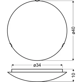 Stropní svítidlo kulaté bílé Malibu 40 cm skleněné moderní do obýváku a kuchyně