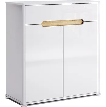 Komoda Bílá komoda Steff se zásuvkami, moderní komoda do obývacího pokoje a ložnice 90 cm Intesi