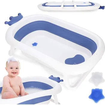 koupací vanička Springos Vanička pro miminko skládací 40L SPRINGOS CROWN modrá