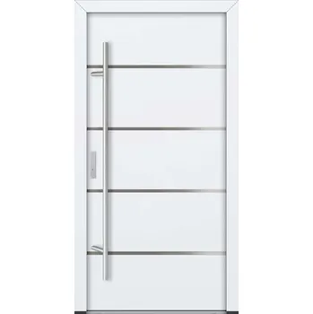 Vchodové dveře Hahn-Türke Vchodové dveře AC68 - M02 Barva: Bílá, Směr otevírání: Pravé, Ven, Celkové rozměry: 1100x2100mm