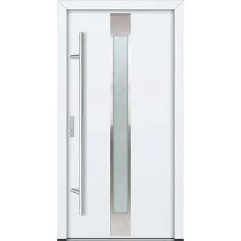 Vchodové dveře Hahn-Türke Vchodové dveře AC68 - M05, grafitové šedé sklo Barva: Bílá, Směr otevírání: Pravé, Dovnitř, Celkové rozměry: 1000x2100mm