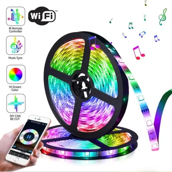 LED páska WIFI SMART LED pásek – 5m, hudební, mobilní aplikace, dálkové ovládání
