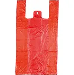 Mikrotenová taška, nosnost 15 kg, délka 70 cm, šířka 35 cm, záložka 21 cm, červená, 100 ks