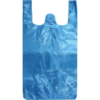 Nákupní taška Mikrotenová taška, nosnost 15 kg, délka 70 cm, šířka 35 cm, záložka 21 cm, modrá, 100 ks