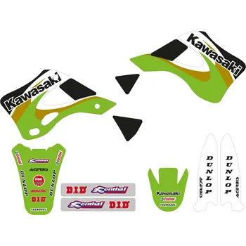 Moto sedlo TECNOSEL (BLACKBIRD) SADA OBTISKŮ + POTAH SEDADLA KAWASAKI KX 125/250 '99-'02, REPLIKA OEM '00